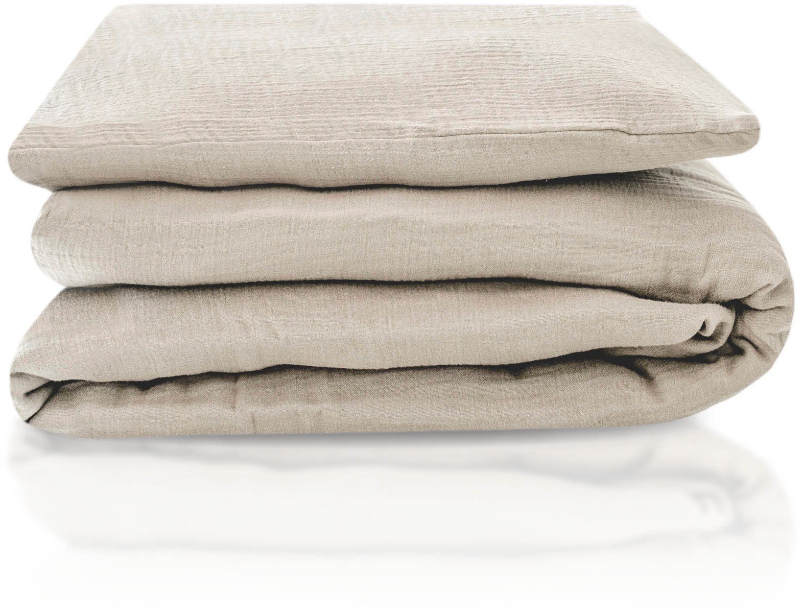 Julius Zöllner Kinderbettwäsche Baby- und Kinderbettwäsche aus 100% Musselin, Musselin, 2 teilig, erhältlich in den Größen 80x80+35x40cm und 100x135+40x60cm