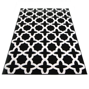 Designteppich Modern Teppich Geometrische Muster schwarz weiß - Kurzflor, Mazovia, 70 x 140 cm, Geeignet für Fußbodenheizung, Höhe 7 mm, Kurzflor
