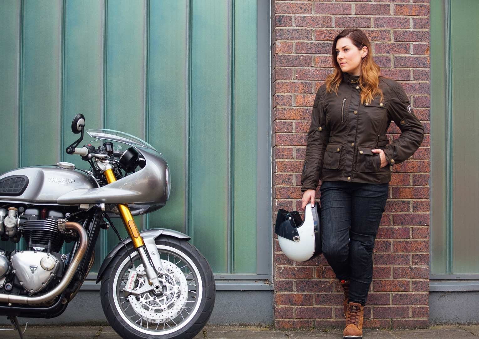 Harriet Olive Wachsjacke Merlin Motorrad Damen Motorradjacke