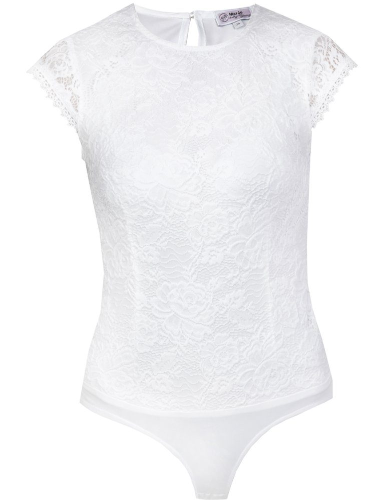 MarJo Body Blusen Body 'Jennifer-Emely' mit Flügelarm, Weiß