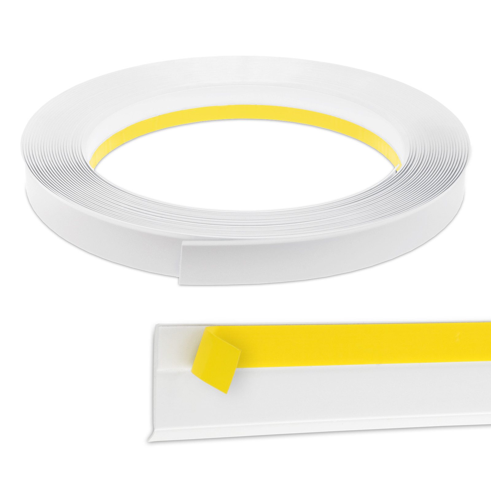 Nobily Fensterleiste PVC-Flachleiste, 60mm mit Lippe,selbstklebend, Zierleisten zur Montage, selbstklebend, Kunststoff, Farbe: Weiß