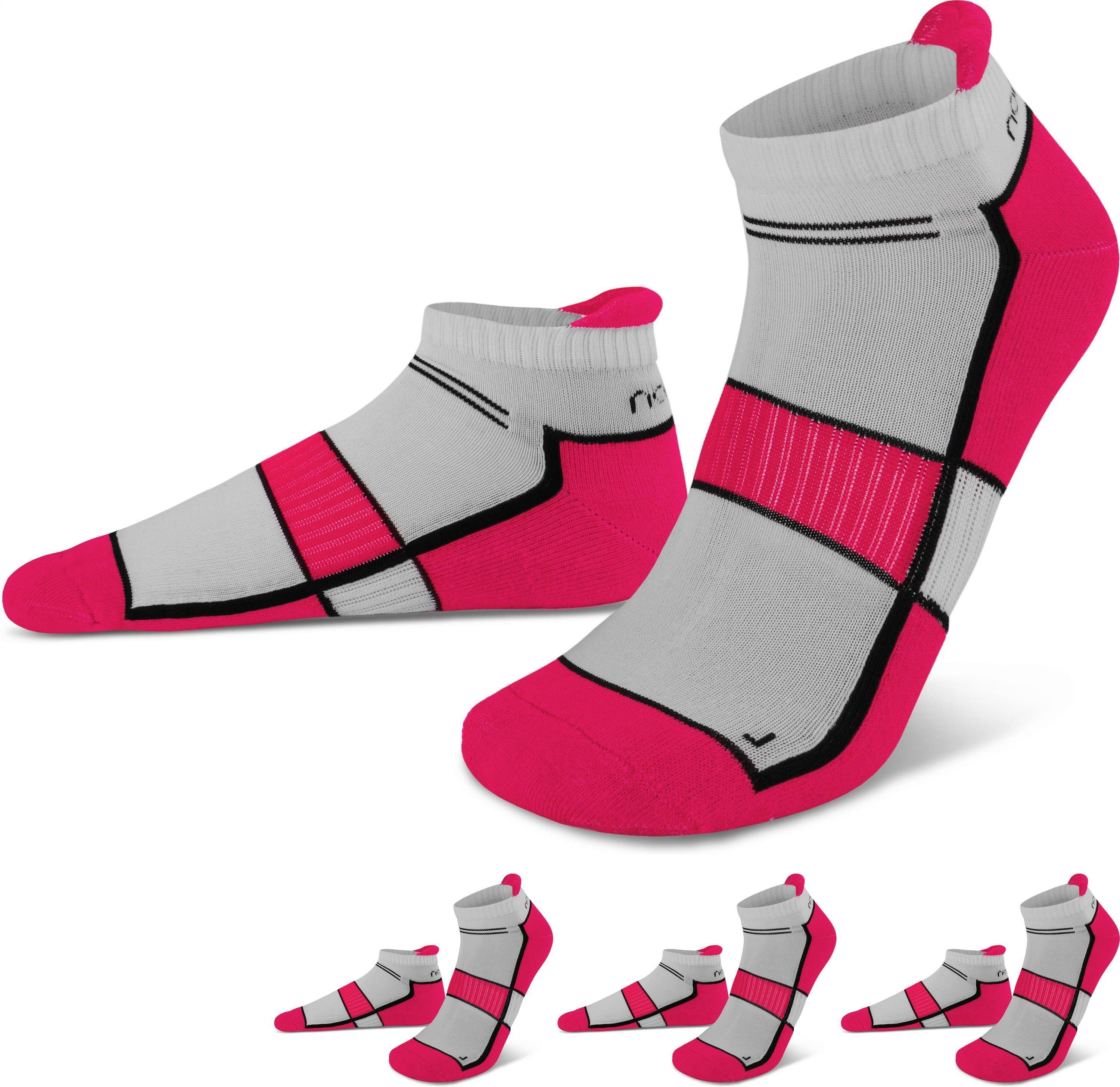 normani Sneakersocken 4 Paar Running Sneaker mit Fersenlasche (4er-Set, 4 Paar) schweißabsorbierende Frotteesohle