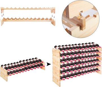 KOMFOTTEU Weinregal Weinschrank, aus Holz, 72 Flaschen Stapelbar erweiterbar