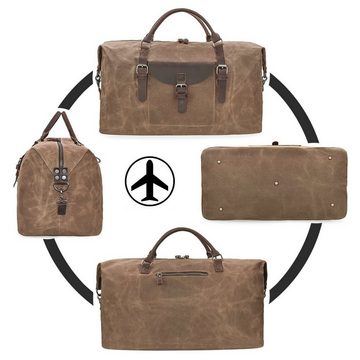 MODFU Reisetasche Canvas Trainingstasche Sporttasche Handtasche Schultertasche Seesack (Fitness Tasche Schwimmtasche Sport Reise Tasche Übernachtungstasche, groß, Weekender, Wasserdichte, Canvas), Männer Frauen Reisen Gym Urlaub Übernachtung Freizeit Arbeit Business