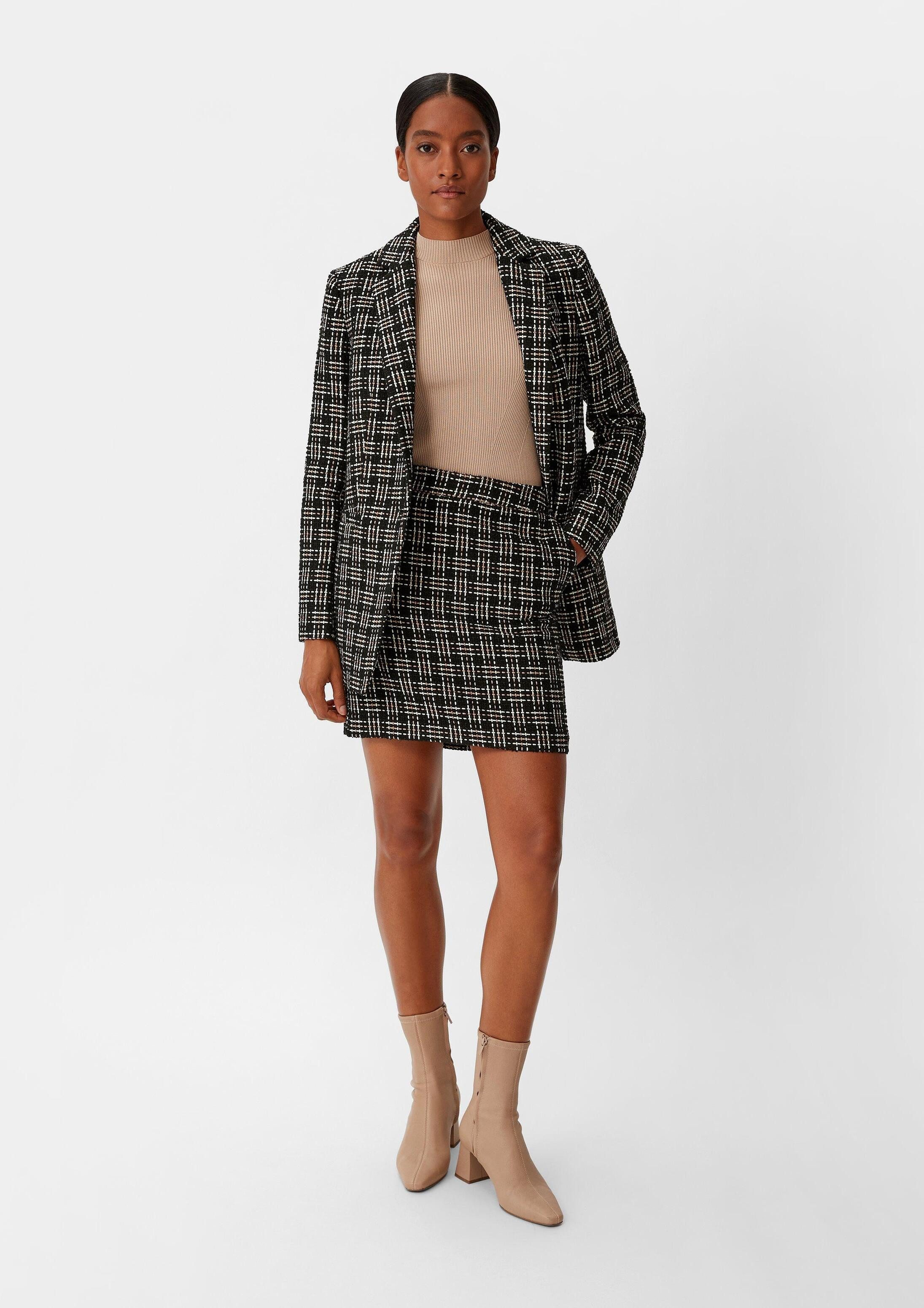 comma Minirock Rock Rock aus Multicolor-Tweed