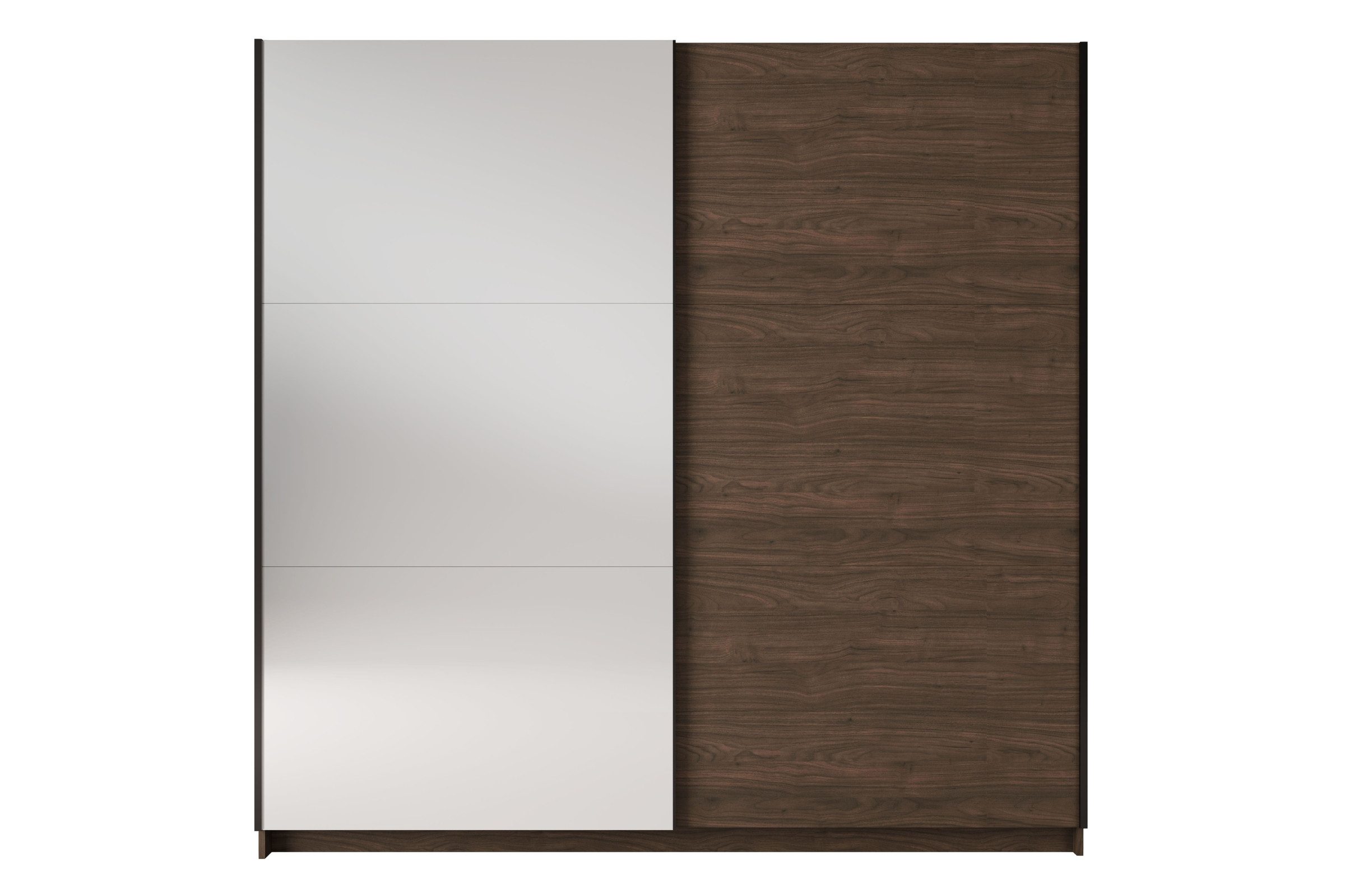 Deine Möbel 24 Schwebetürenschrank ARLO Schiebetürenschrank mit Spiegel – Kleiderschrank 150 / 200 cm, (in Nussbaum, Sandbeige, Weiß, Eiche Artisan & Graphit, 1-St., mit Spiegel) moderner Schlafzimmer-Schrank