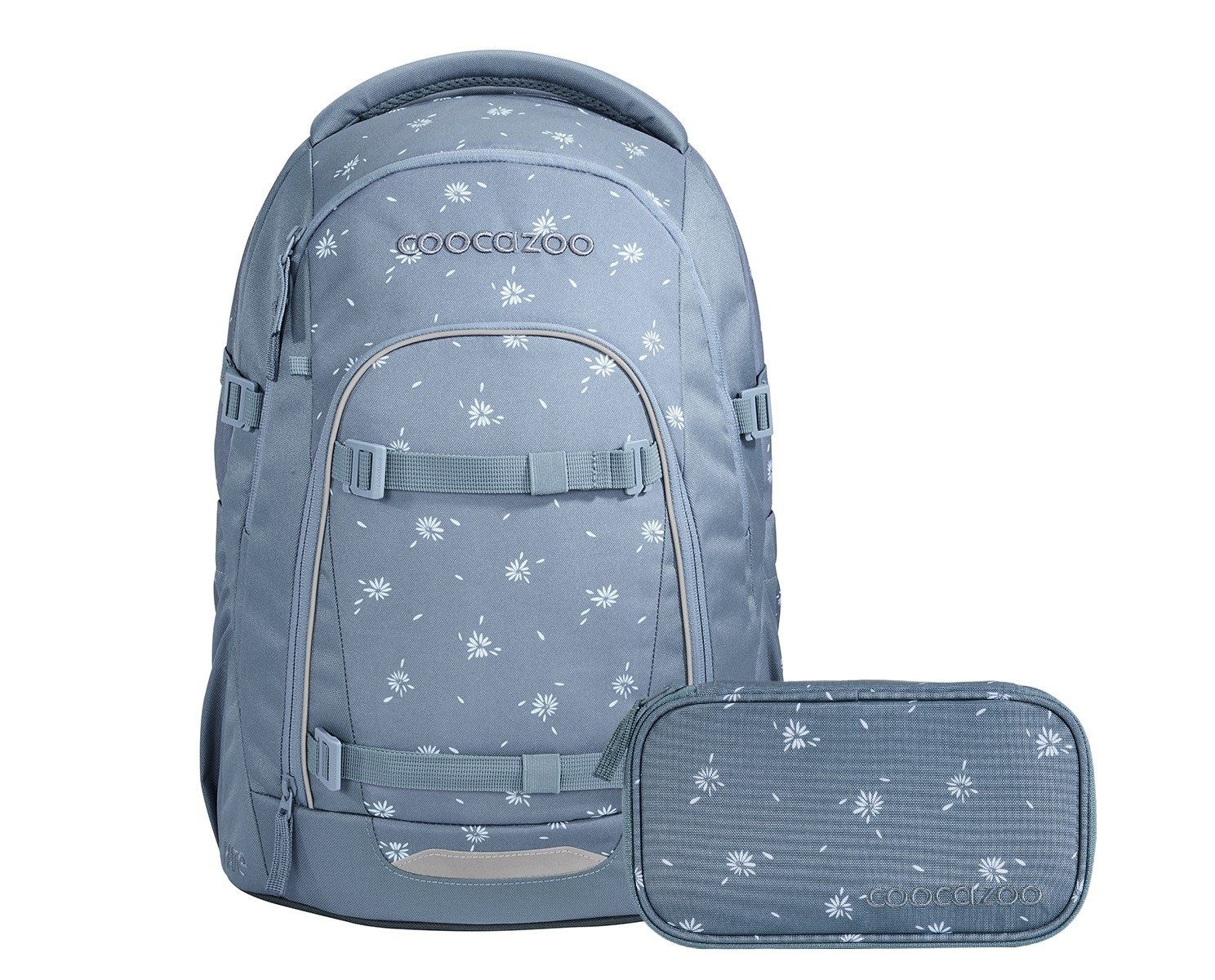 coocazoo Schulranzen Schulrucksack-Set MATE Bloomy Daisy 2-teilig (2-teilig), ergonomisch, Körpergröße: 135 - 180 cm, Easy-Grow-System