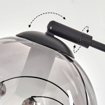 hofstein Stehlampe Stehlampe aus Metall/Glas in Schwarz/Rauchfarben/Klar, ohne Leuchtmittel, Leuchte mit Glasschirmen (15cm), Schalter, 5xE14, ohne Leuchtmittel