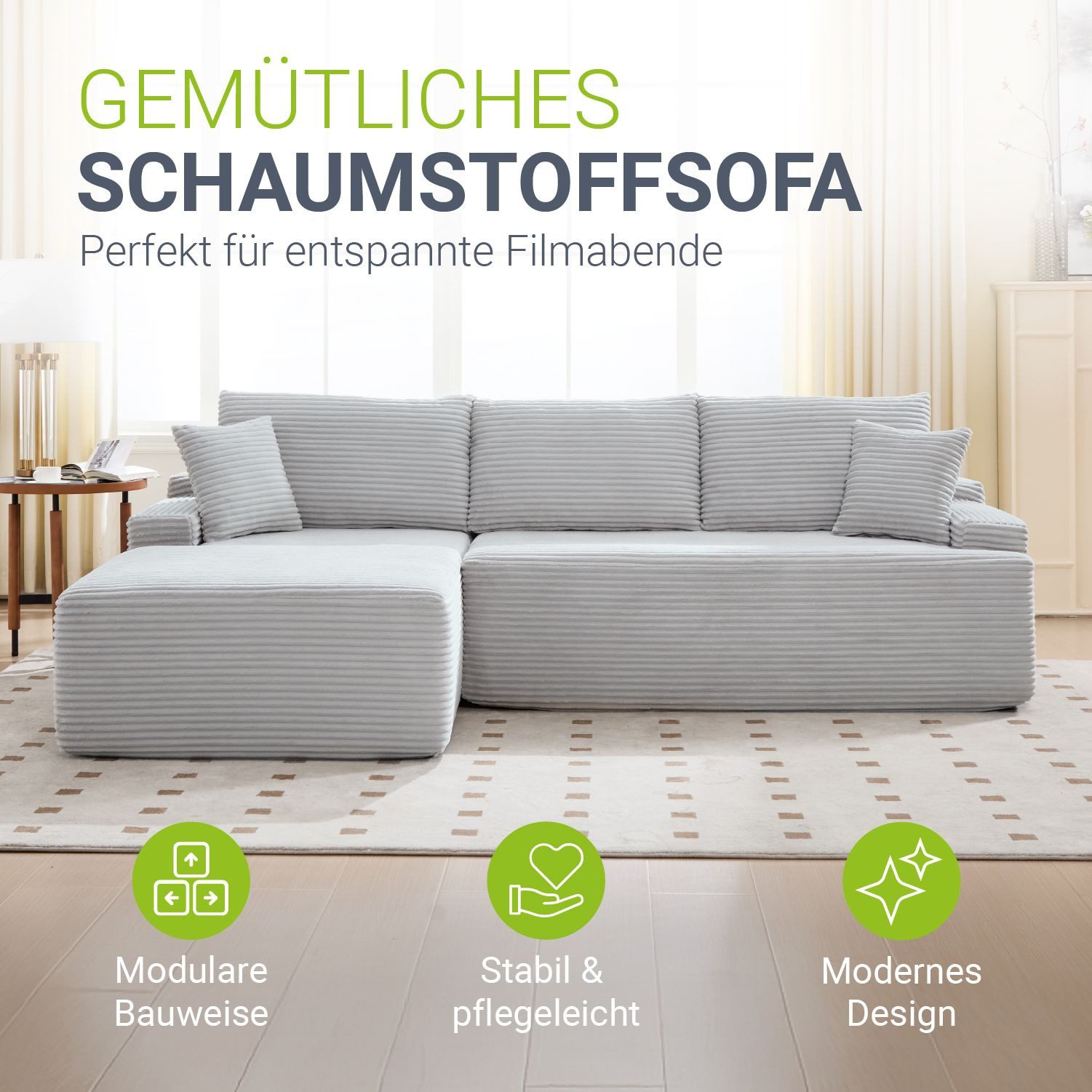 Juskys Ecksofa Coredo, Ecksofa, mit Rücken- günstig online kaufen