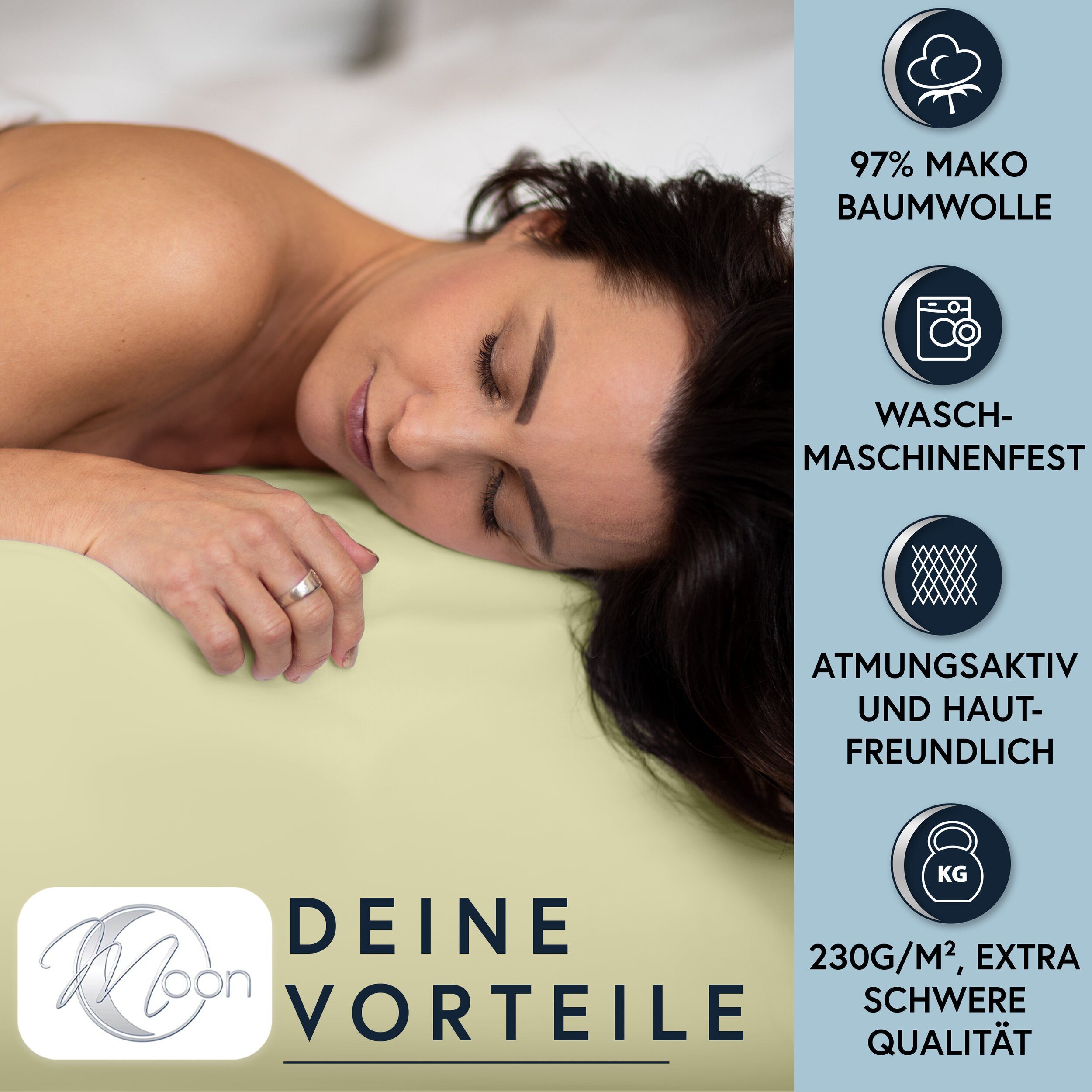 MOON Heimtextilien Spannbettlaken MOON-Luxury Spannbettlaken Jersey günstig online kaufen