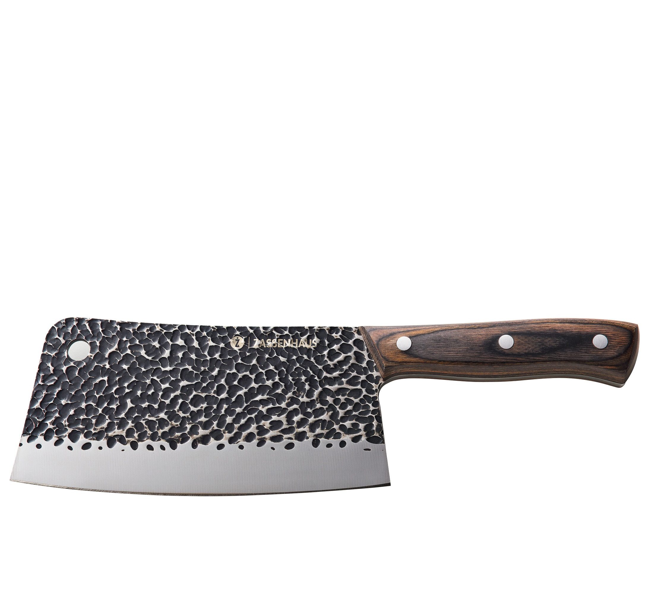 ZASSENHAUS Messerblock Kochmesser Outdoor Küchenmesser mit Lederscheide CLEAVER 17cm
