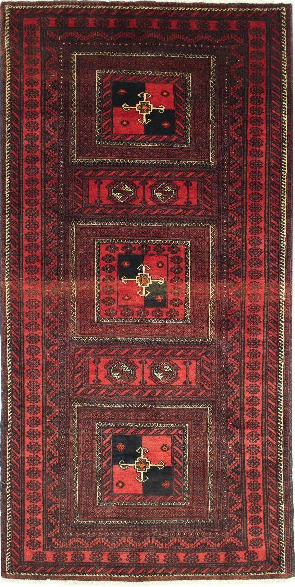 Höhe: rechteckig, Orientteppich Handgeknüpfter Belutsch Perserteppich 6 mm Nain Orientteppich Trading, Läufer, / 95x196
