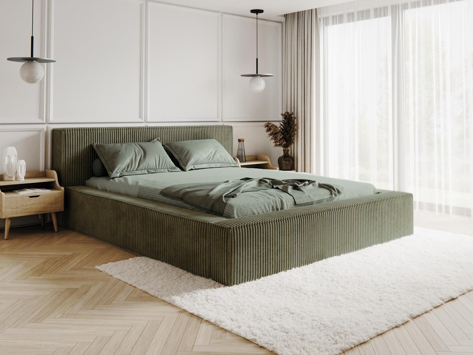 Compleo Polsterbett CORD mit Stauraum ASTA, Modern design (Kostenlose Liefe günstig online kaufen