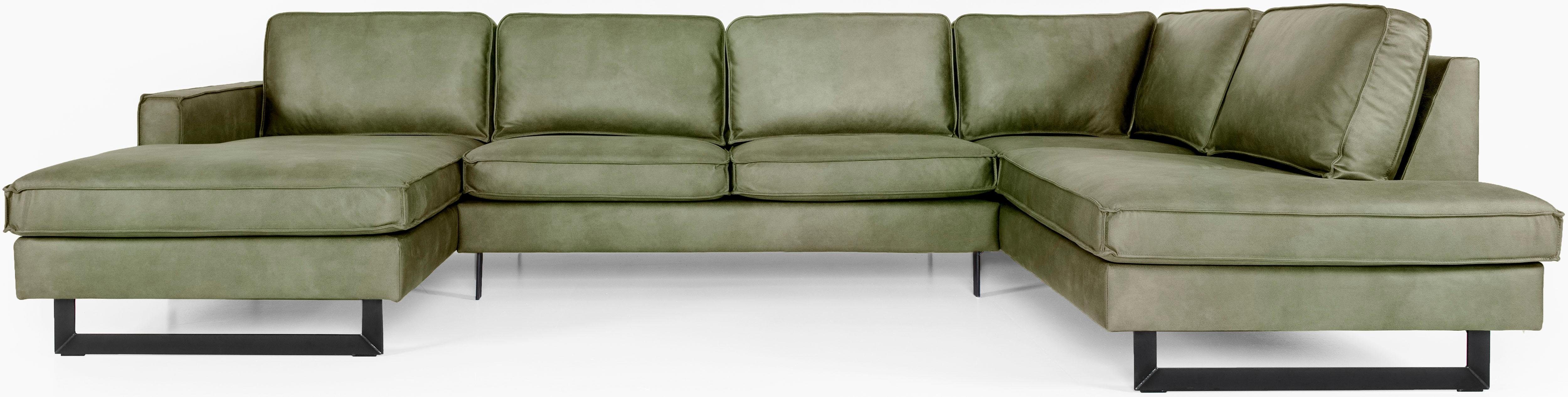 Home affaire Wohnlandschaft "Pinto, 350 cm, U-Form, XXL, mit Ottomanen" Cor günstig online kaufen