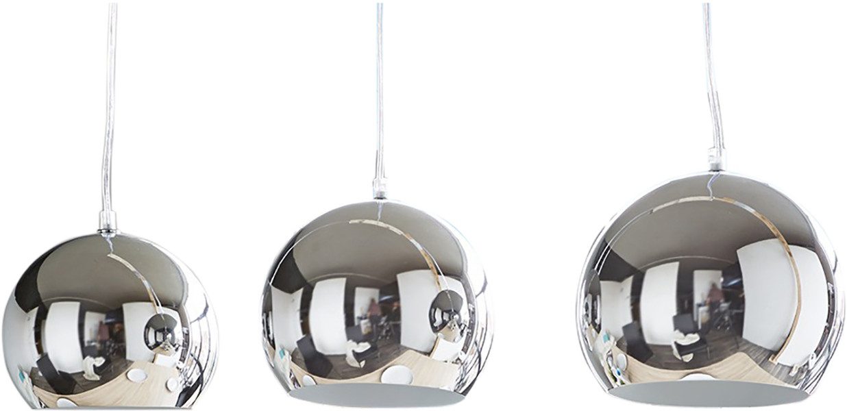 DELIFE Hängeleuchte Pentola, Chrom Silberfarben 75 cm 3 Schirme Deckenlampe