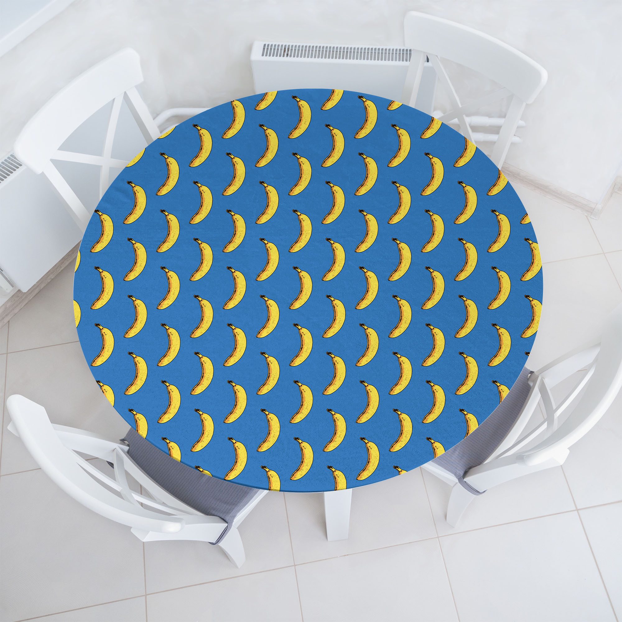 Abakuhaus Tischdecke Rundum-elastische Stofftischdecke, Pop-Art Hipster Banana Wiederholung
