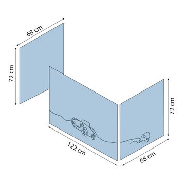 Bettvorhang Cars Blau inkl. Befestigung 100% Baumwolle, Hoppekids