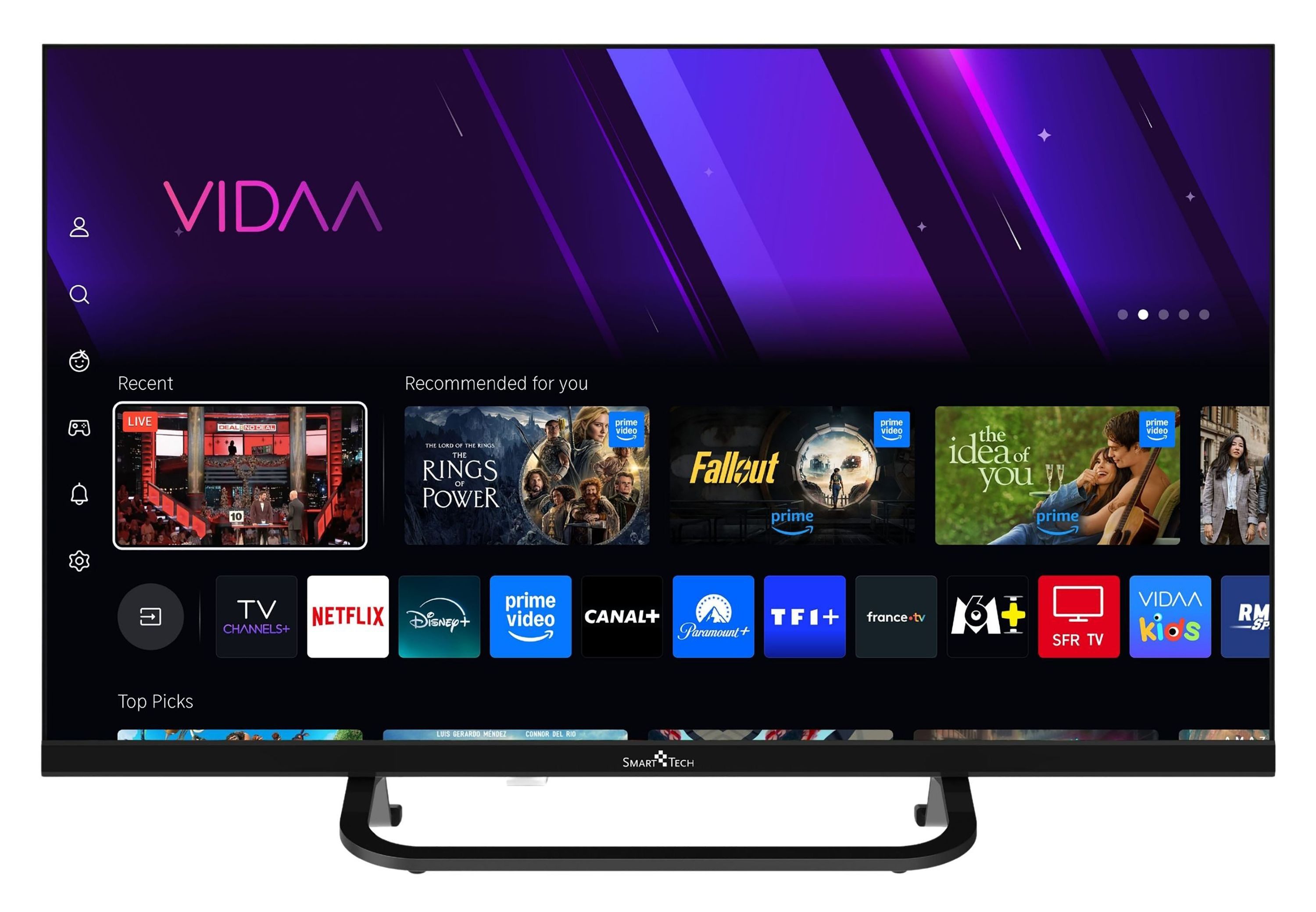 Smart Tech 24QV02VC QLED-Fernseher (60 cm/24 Zoll, HD-ready, VIDAA Smart TV, VIDAA Smart TV, 12 Volt Camping TV, Triple-Tuner)