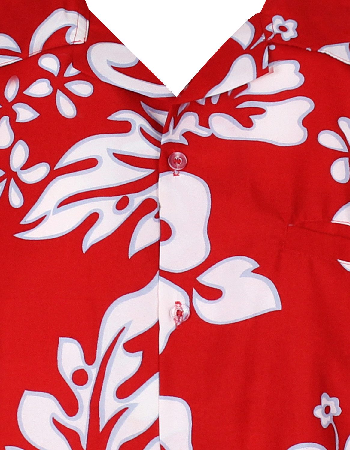 King Kameha Hawaiihemd Hibiscus Übergrößen 7XL-12XL Kurzarm Front-Tasche Stylish Unisex