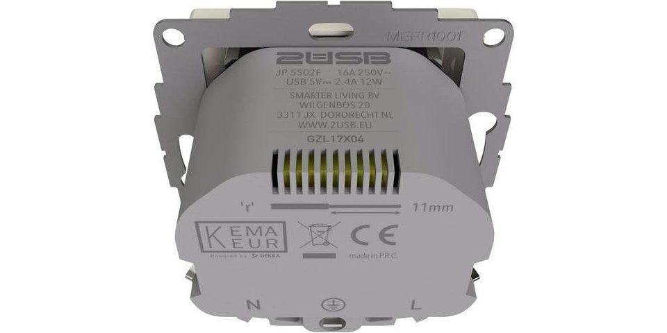 2USB Steckdose 2USB inChargePRO USB AA Steckdose 12W 2.4A Anthrazit