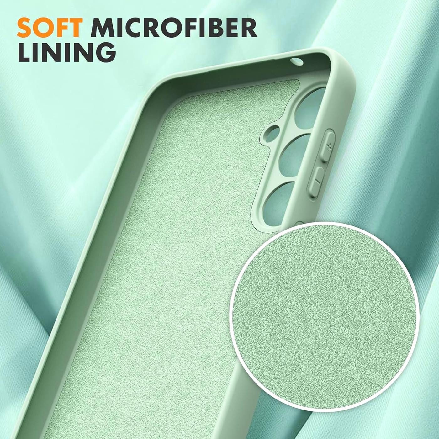 CoolGadget Handyhülle Silikon Case für das Samsung Galaxy S24 FE Slim TPU Cover 6,7 Zoll, Weiche Schutz Hülle mit Innen Fleece aus Stoff Handy Tasche – Bild 4 von 5