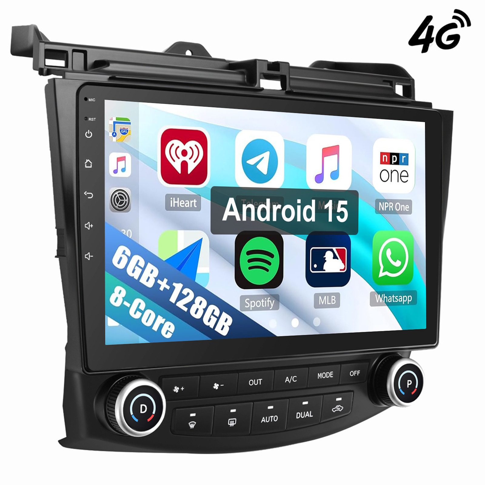 ESSGOO Für Honda Accord VII 7 6+128G Apple Carplay GPS RDS EQ 4G WiFi Autoradio (Digitalradio (DAB), RDS, FM, AM, 8-Kern Carplay Android Auto GPS Navi WIFI BT)