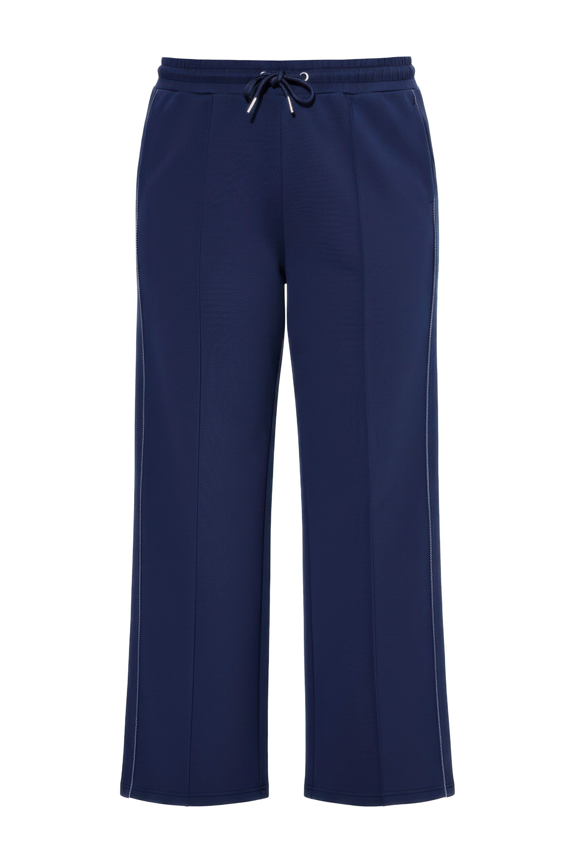Funktionshose Trainingshose Wide Legs Paspel-Streifen High Waist