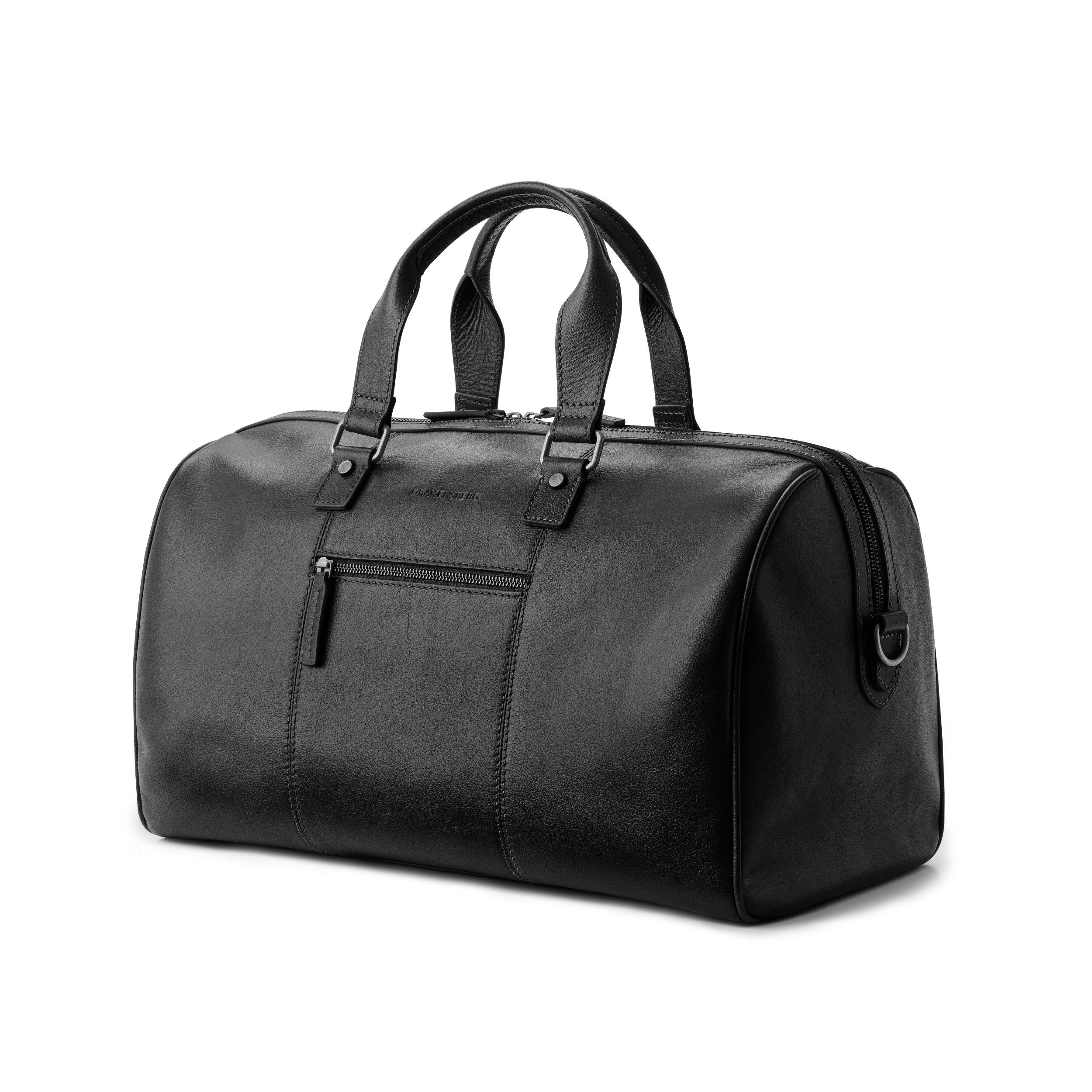 DRAKENSBERG Weekender Reisetasche »Romeo« Schwarz, aus luxuriösen Leder für Damen und Herren, elegant und modern