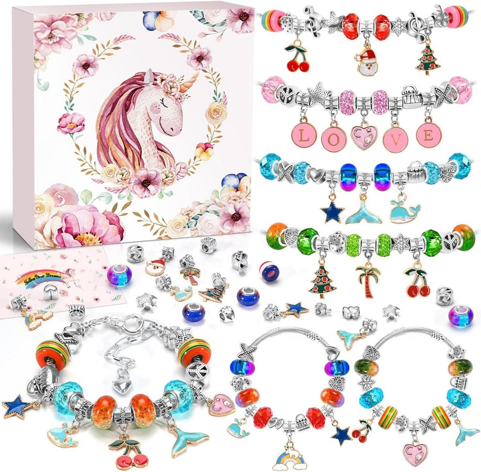 LuxusKollektion Ketten und Armband Set DIY Armband Bastelset Mädchen 4-12 Jahre - Schmuck Basteln Spielzeug