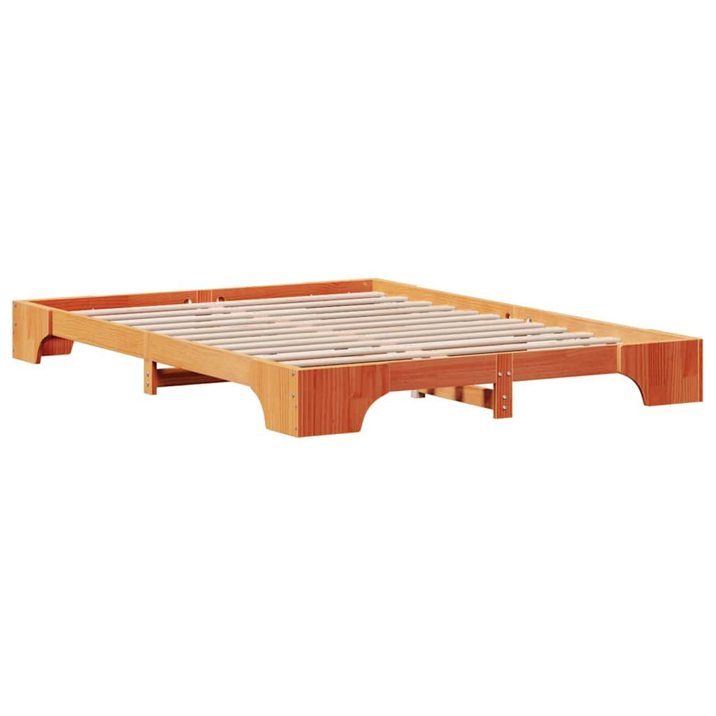 vidaXL Bett Bettgestell Wachsbraun 140 x günstig online kaufen