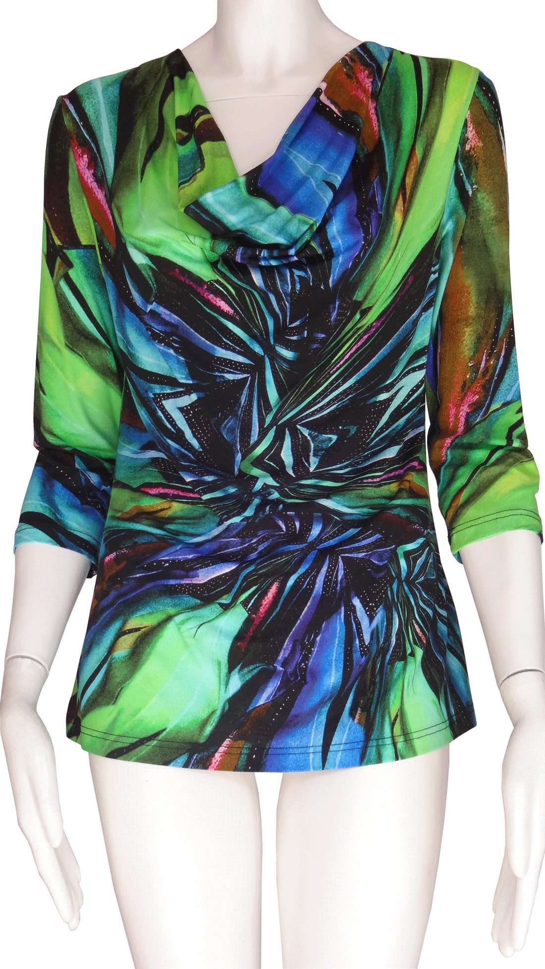 high & higher T-Shirt Wasserfallshirt Amy 3/4 Ärmel Wasserfallausschnitt
