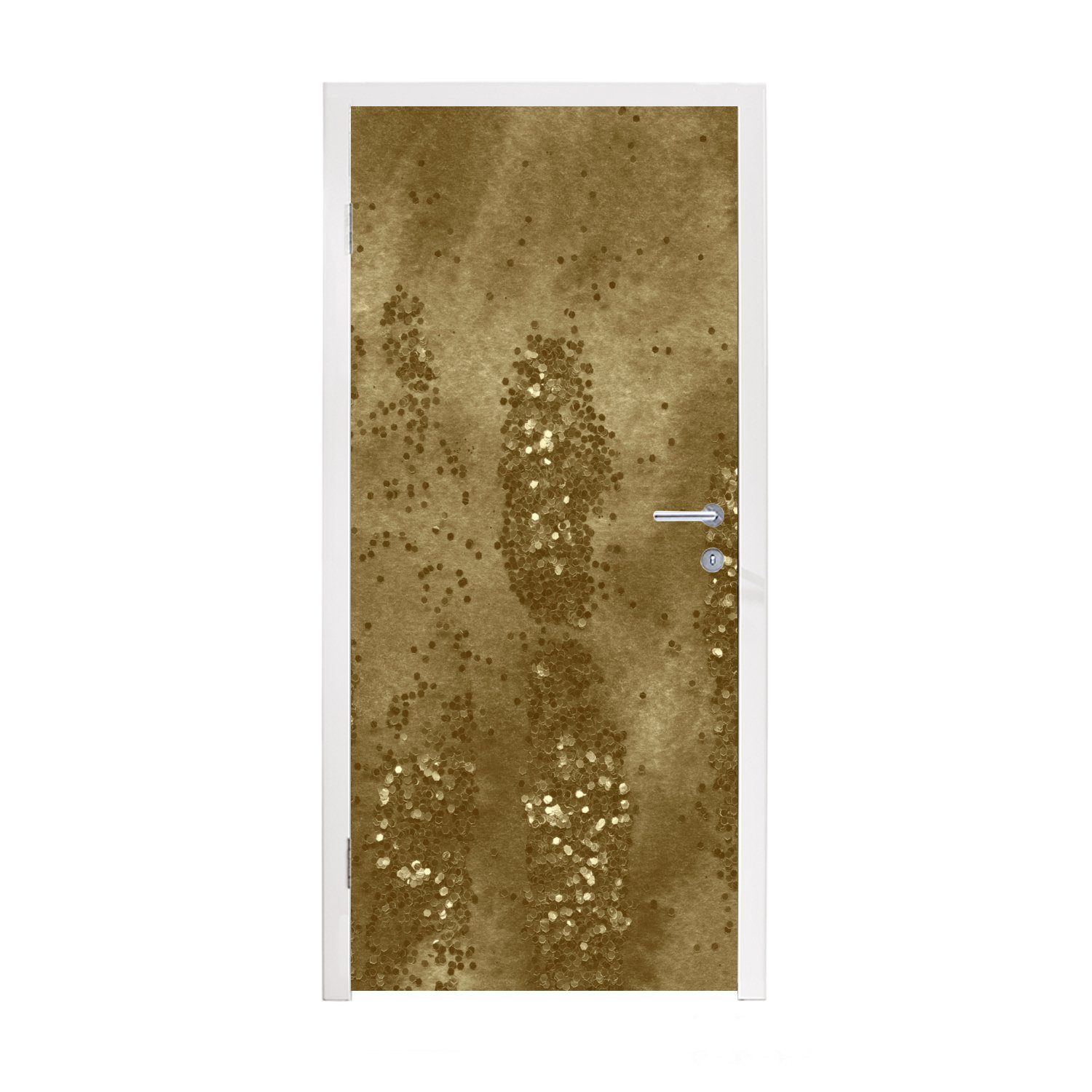 MuchoWow Türtapete Gold - Glitzer Textur, Tür, - cm für (1 Fototapete St), Türaufkleber, bedruckt, Matt, 75x205