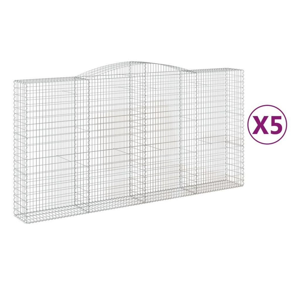 Thumbnail - vidaXL Blumentopf Gabionen mit Hochbogen 5 Stk. 400x50x200/220cm Verzinktes Eisen (5 St)