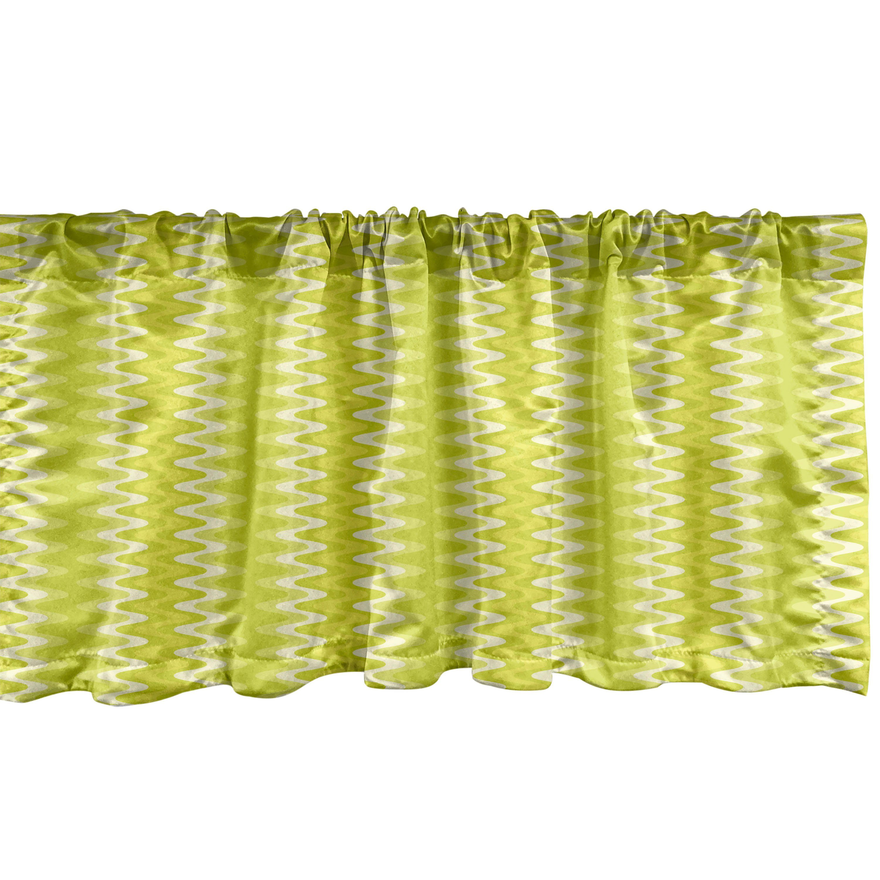 Abstrakt für Streifen-Kunst Microfaser, Scheibengardine Schlafzimmer mit Küche Stangentasche, Vorhang vertikale Wellenförmige Dekor Abakuhaus, Volant