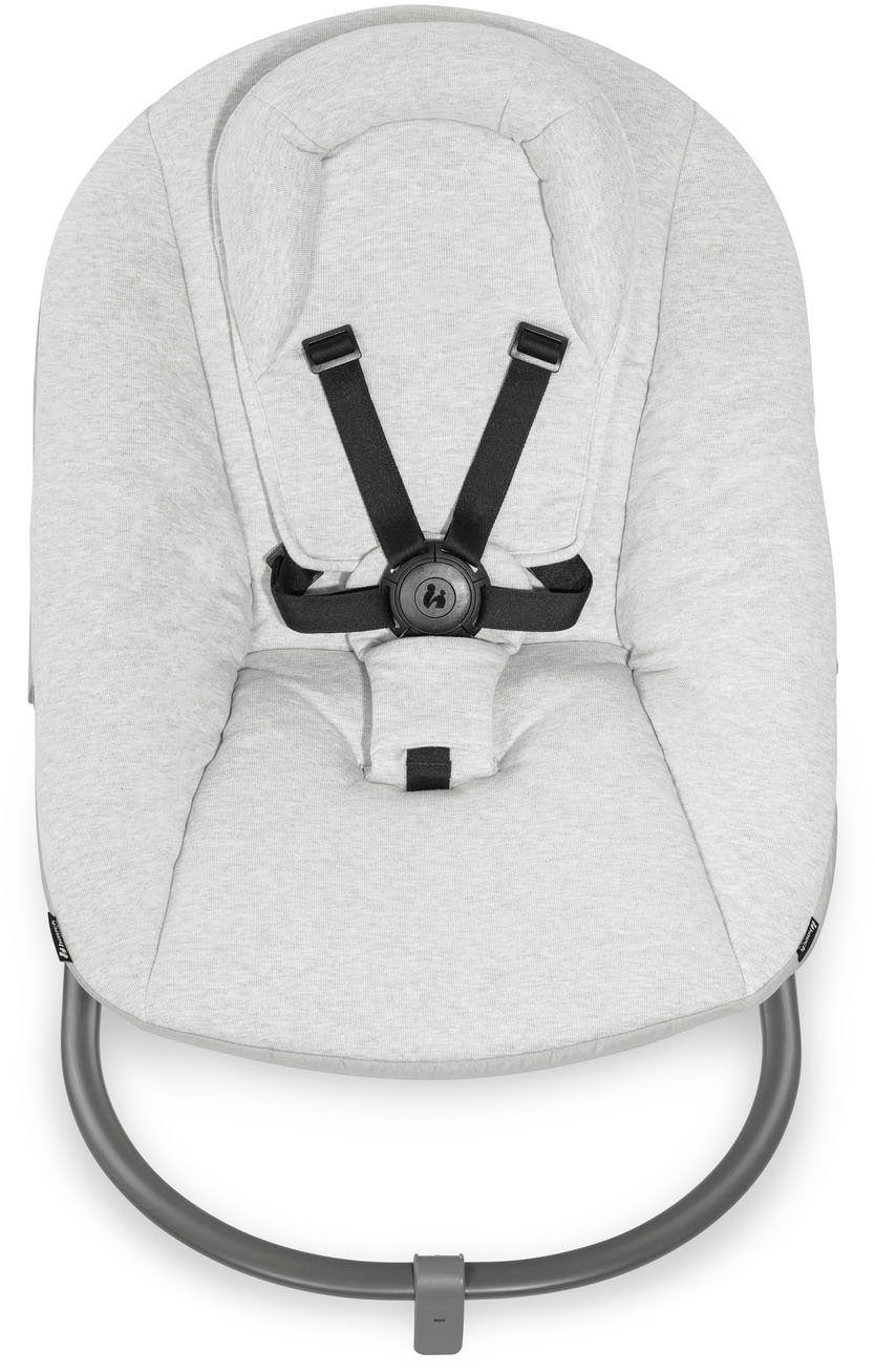 Hauck Alpha Bouncer Premium baby bouncer, Light Grey, for newborns with rocking frame, for Alpha+ and Beta+ highchairs