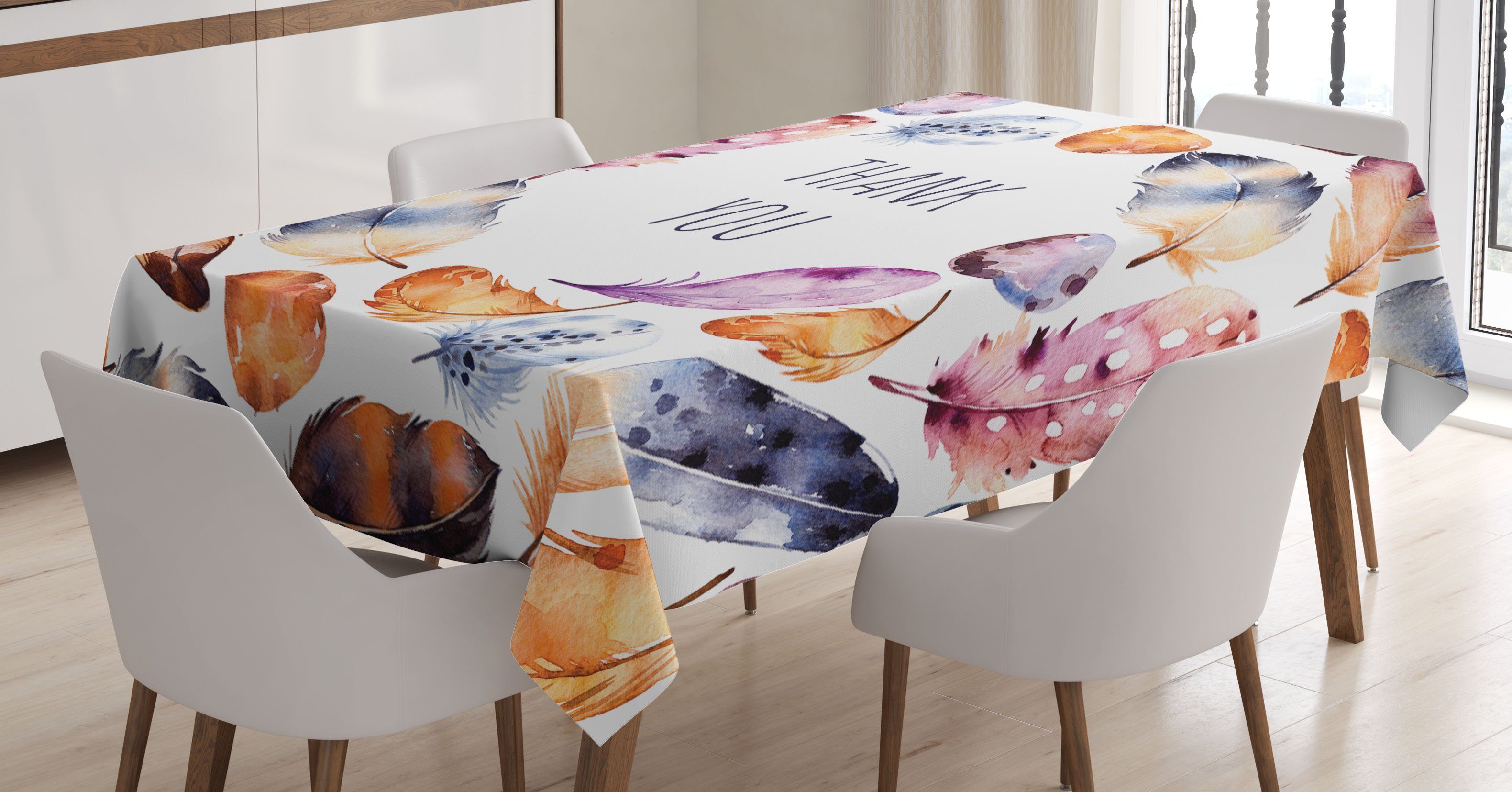 geeignet Vogelfedern Tischdecke Für Waschbar Bereich den Stammes Abakuhaus Klare Farben, Farbfest Danke Außen