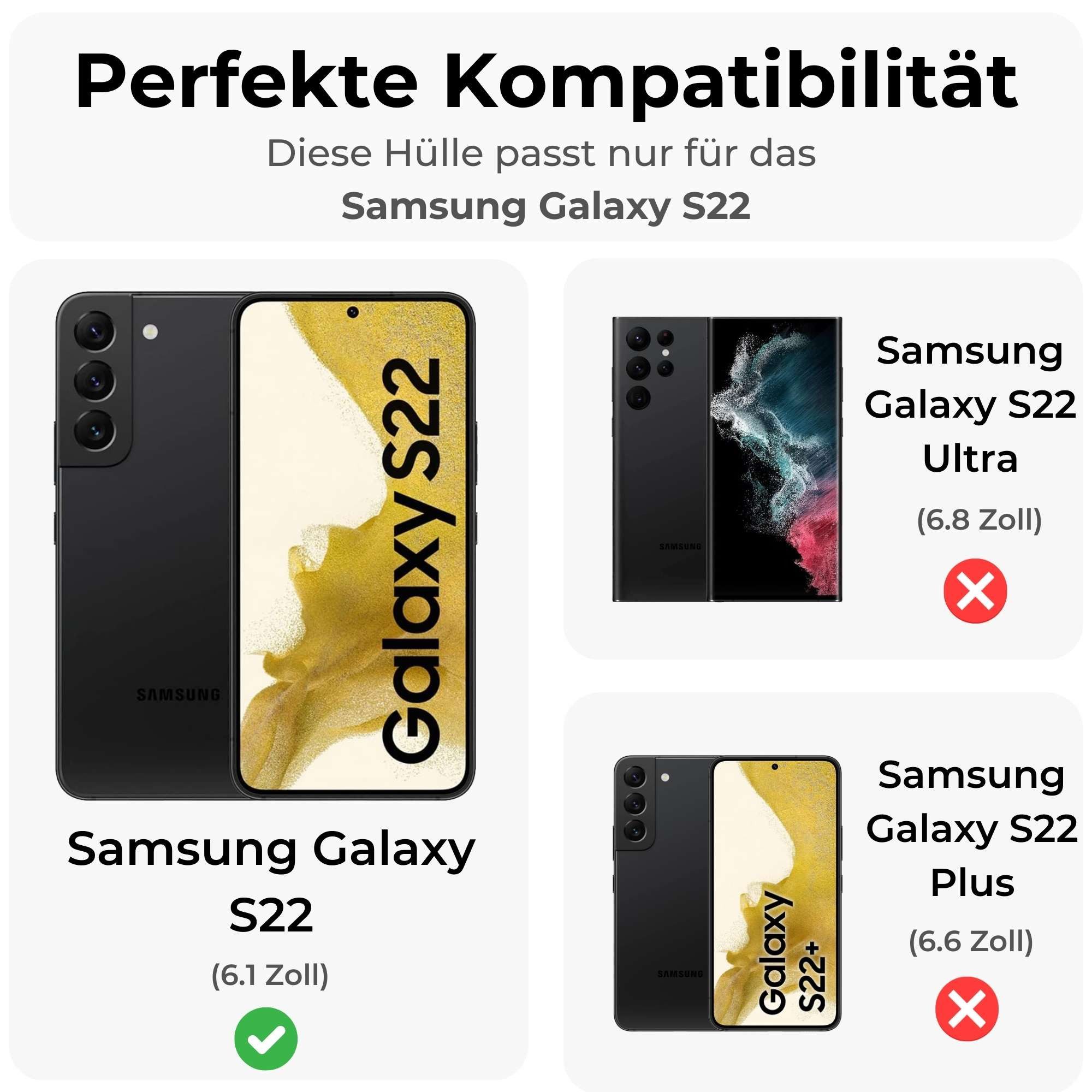 betterfon Handykette für Samsung Galaxy Leder Umhänge Hülle mit Kartenfächer, Hände frei – mit Silikonhülle & Schnur für flexiblen Alltag