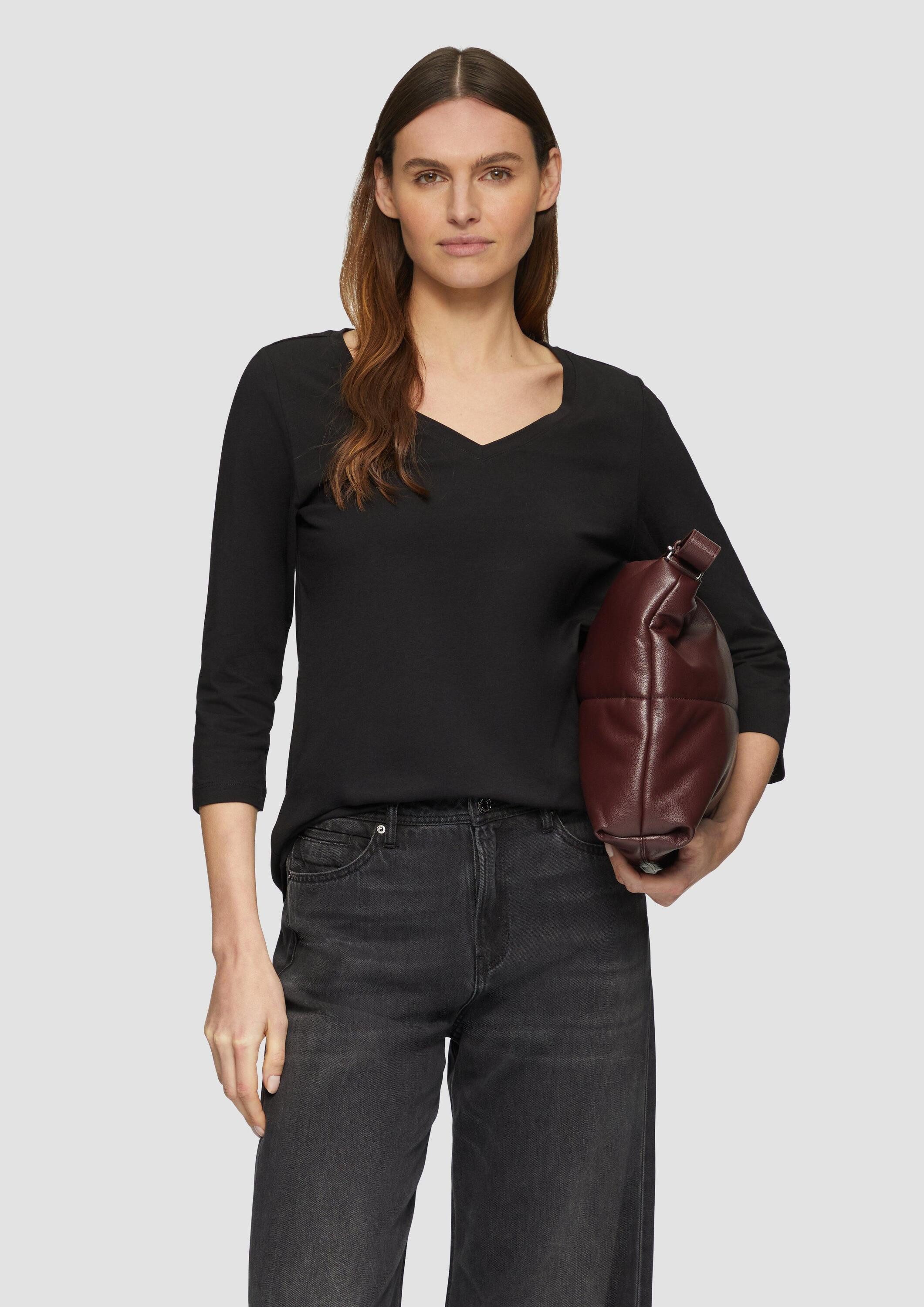 s.Oliver 3/4-Arm-Shirt T-Shirt Jerseyshirt mit V-Ausschnitt günstig online kaufen