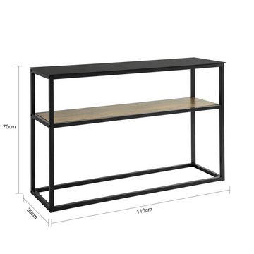 SoBuy Konsolentisch FSB43, mit Glasoberfläche Metall Flurtisch Dekotisch Sideboard