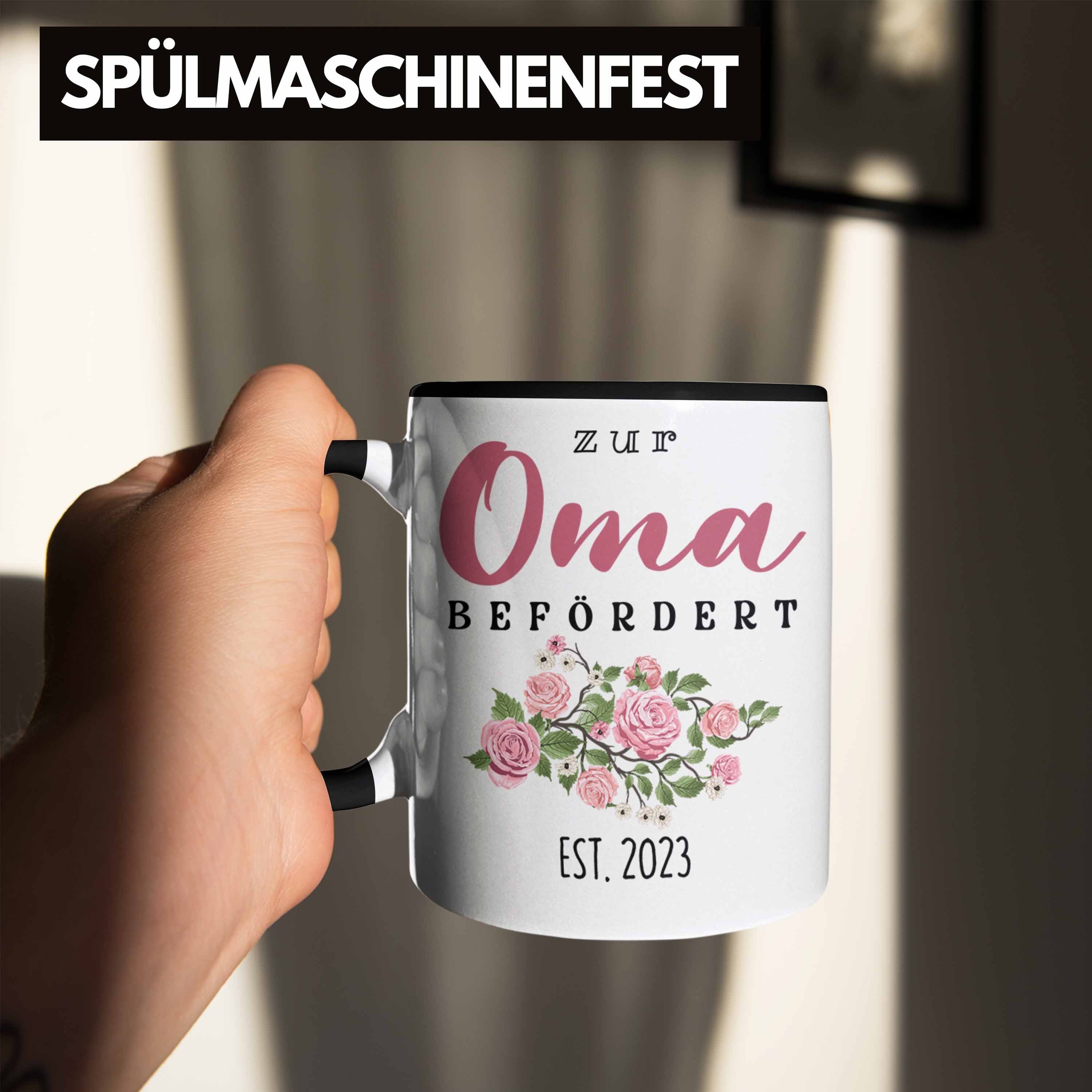 Trendation Tasse - 2023 Oma Wirst Du Schwangerschaft Tasse Geschenk Schwarz Trendation