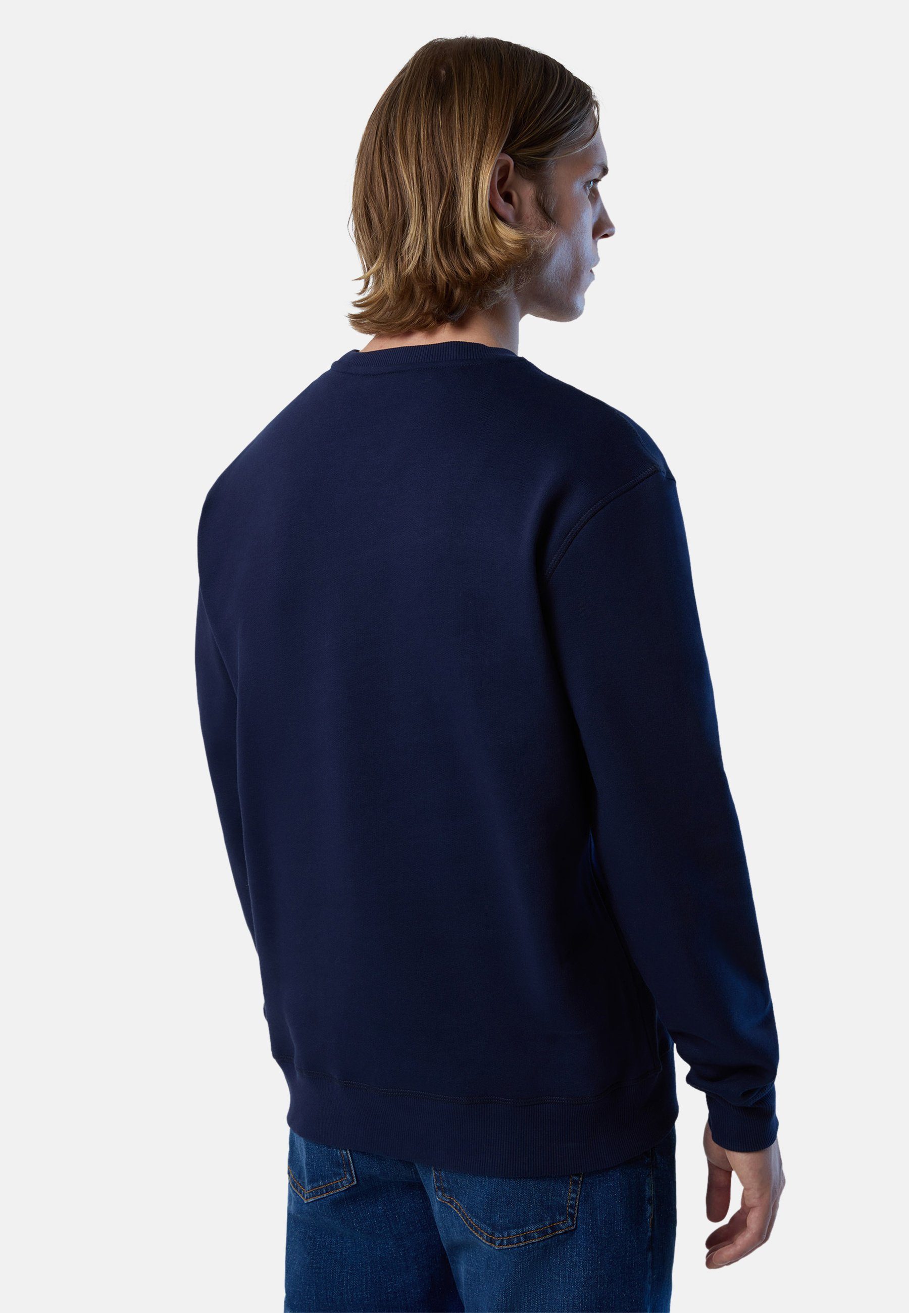 BLUE Sweatshirt North Sails mit Logo-Aufnäher Fleecepullover