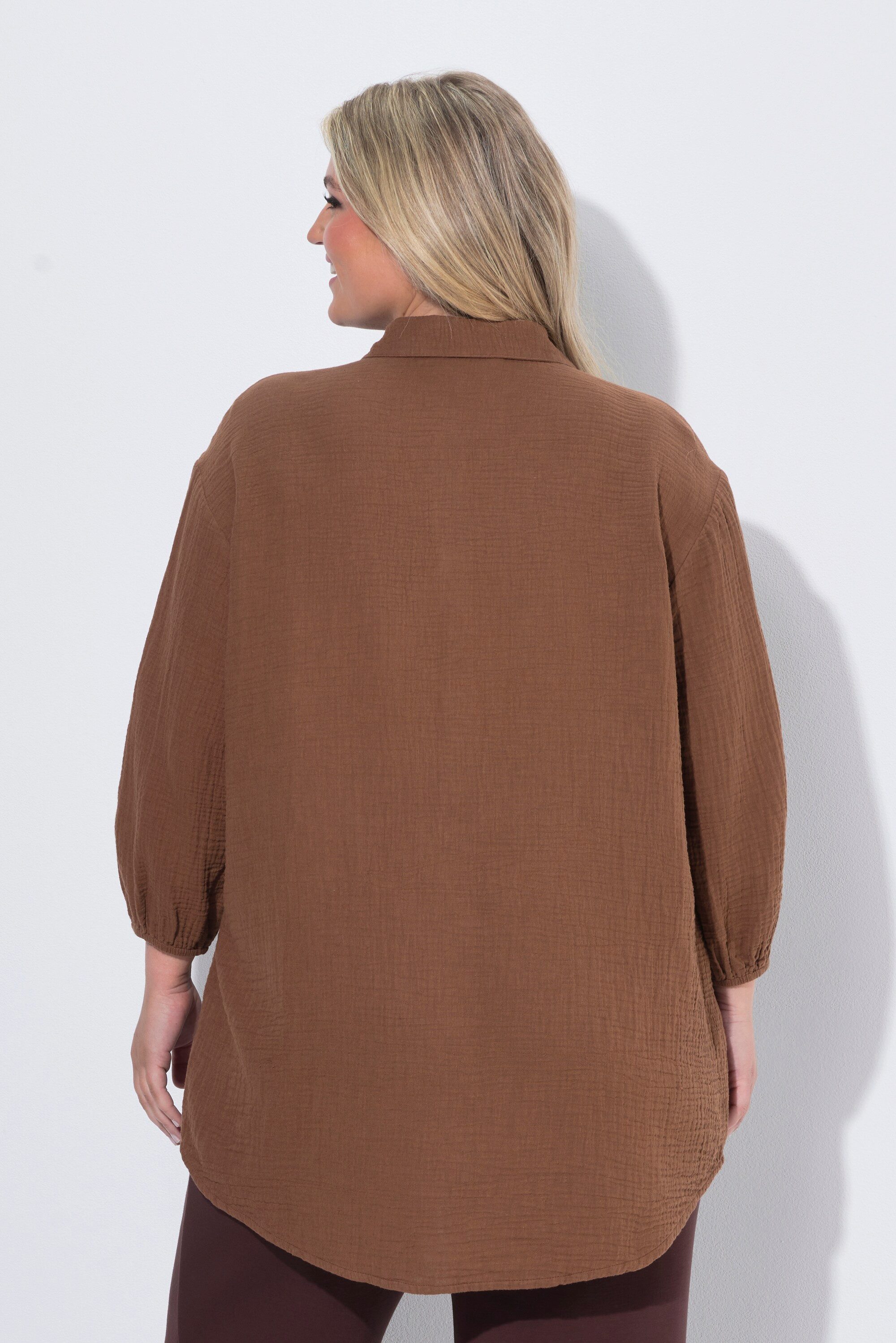 MIAMODA Longbluse Musselin-Bluse oversized 3/4-Ärmel