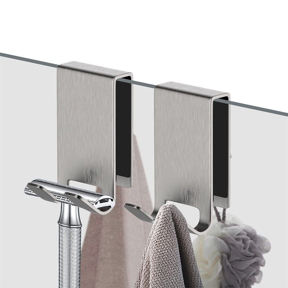 AUKUU Handtuchhaken Handtuchhaken 2 Stück Haken Duschwand ohne Bohren Halterung für, Handtücher Echte Farben