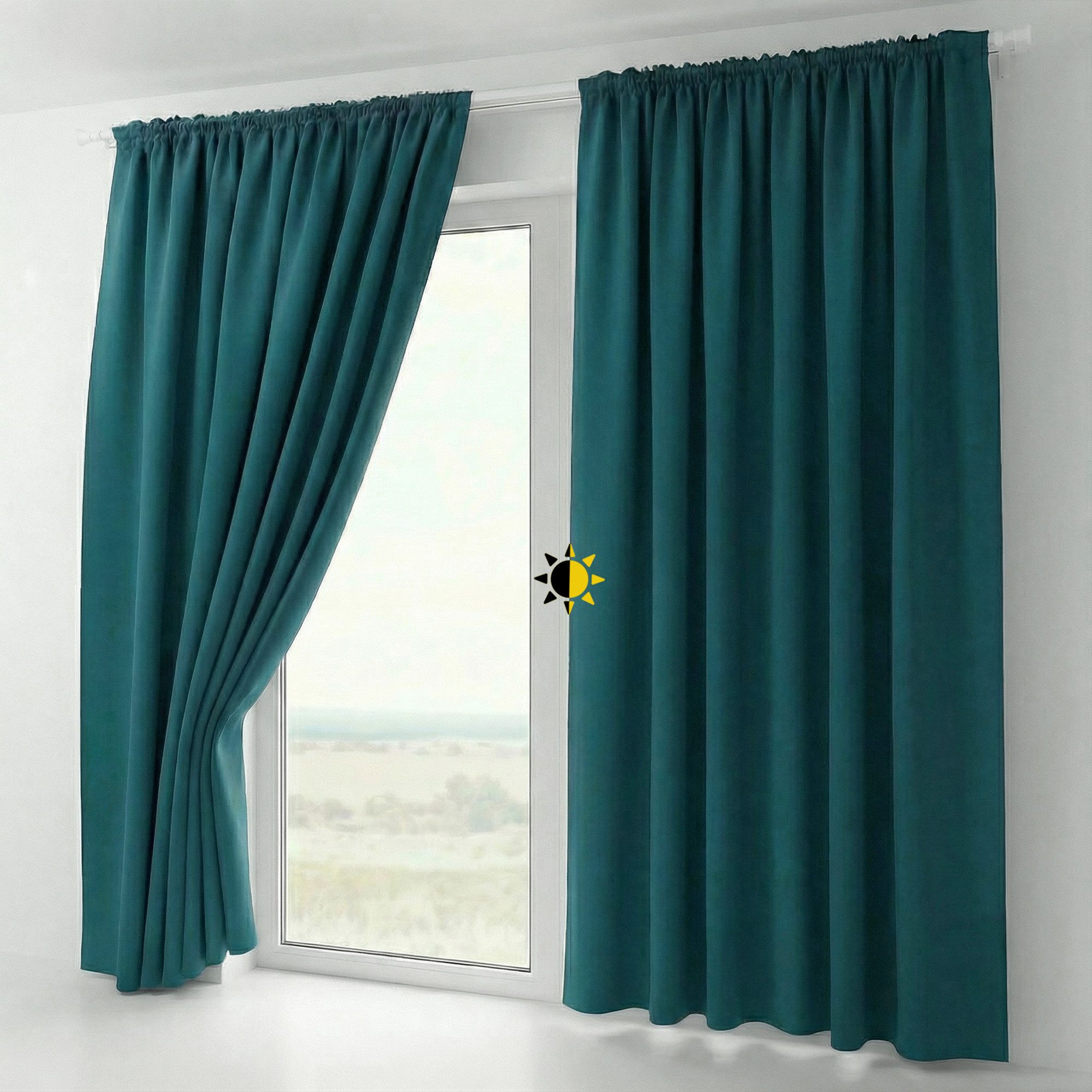Beautex Verdunkelungsvorhang 2er Set mit U-Band, Blackout Vorhang Gardine abdunkelnd (2 St), Kräuselband, verdunkelnd, 2er Set, wärmeisolierend, blickdicht, waschbar, Farbwahl