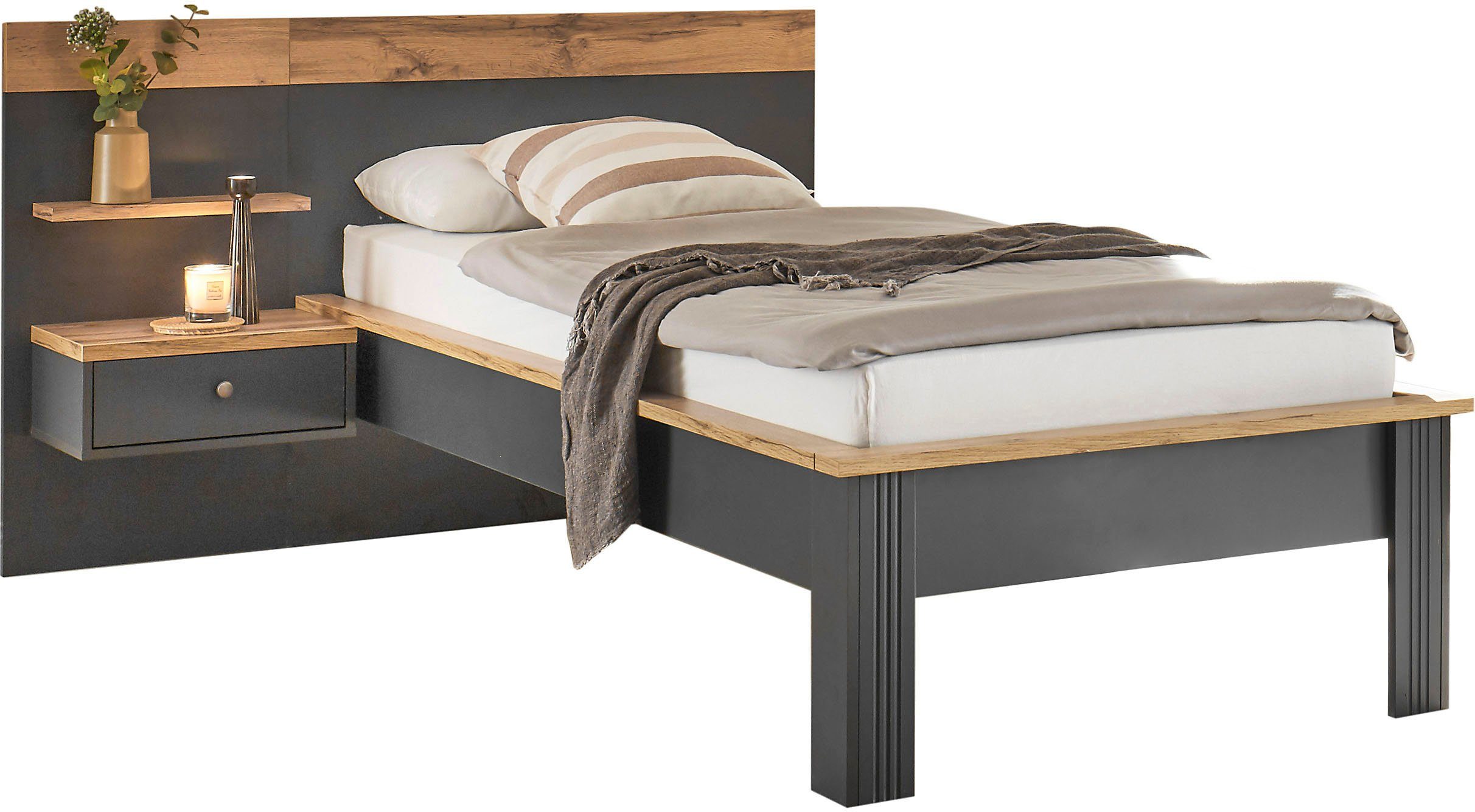 OTTO home Schlafzimmer-Set Westminster, Bett Breite Liegefläche 90 oder 140cm und 1 Wandpaneel