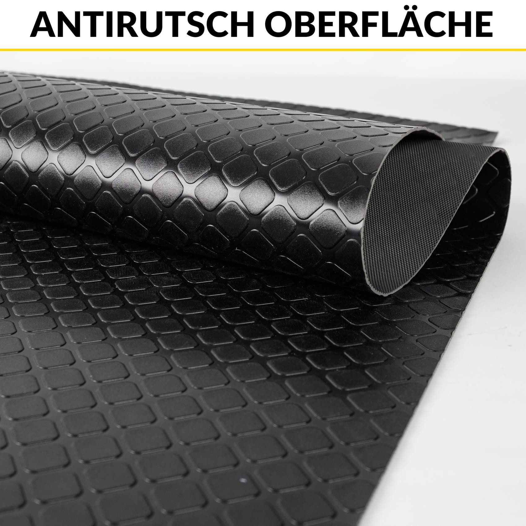 ANRO Vinylboden DIONIS 1,5 mm wasserabweisend für Garage/Werkstatt PVC-Bodenbelag, Feuchtigkeitsbarriere, feine Optik, langlebig, Einzelstück, eine Rolle Bodenbelag, Isolierend und wasserbeständig Größe: 100x100cm Uni Schwarz