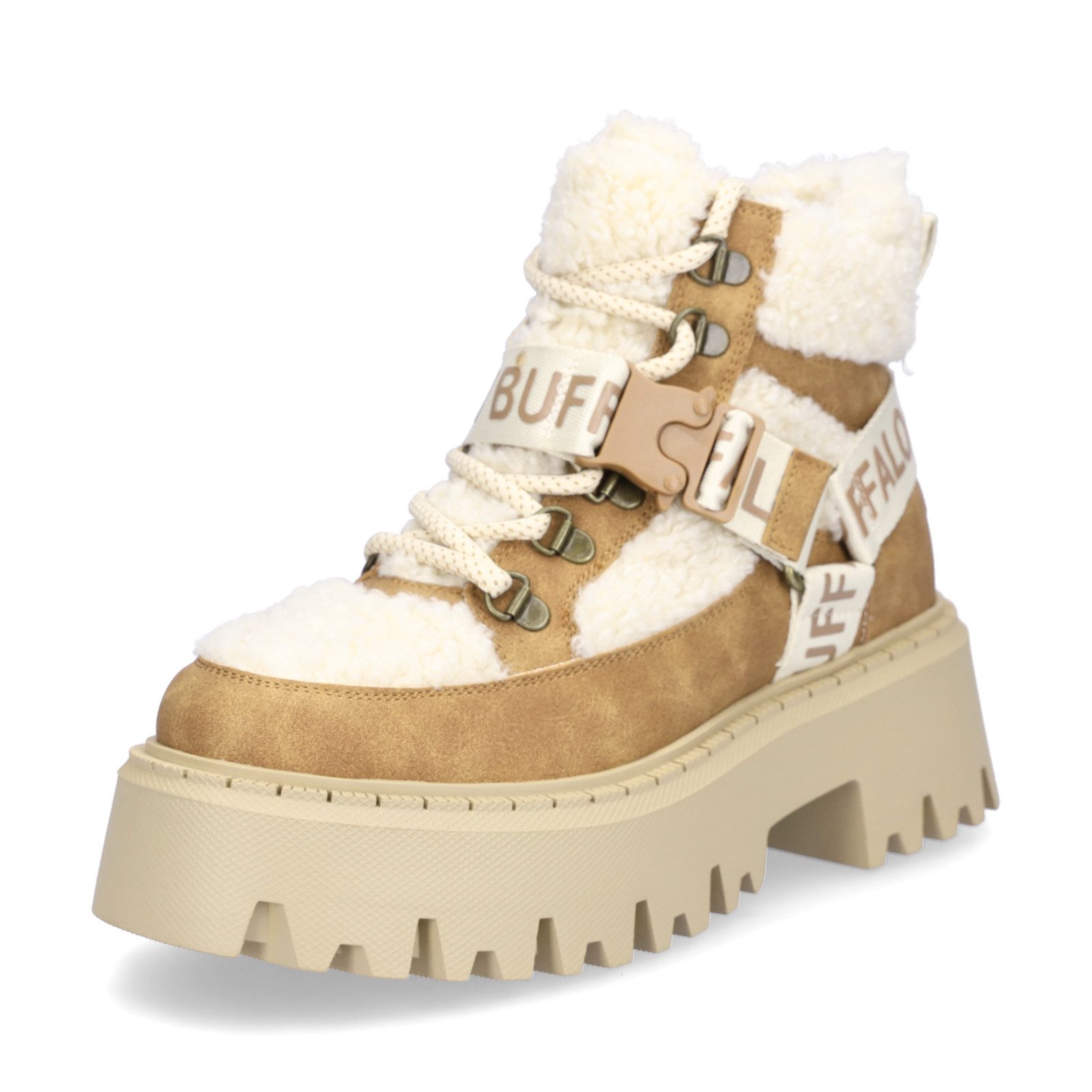 Buffalo Buffalo Damen Schnürboot Aspen Com Mid beige braun Schnürboots günstig online kaufen