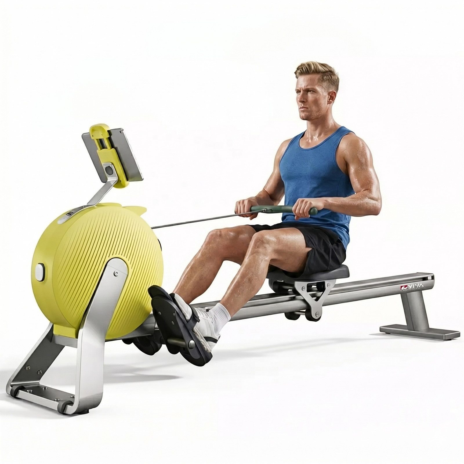 AsVIVA Rudergerät RA20 – leise Magnetbremse, Bluetooth App, Heimtrainer Zuhause, Automatische Widerstandssteuerung, 32 Stufen, stromlos