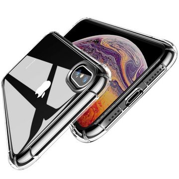 CoolGadget Handyhülle Anti Shock Rugged Case für Apple iPhone X / XS 5,8 Zoll, Slim Cover mit Kantenschutz Schutzhülle für iPhone X / XS Transparent