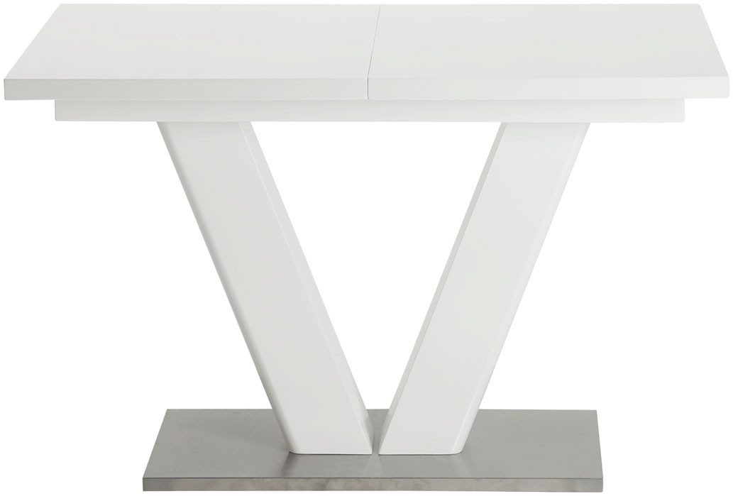 OTTO home Esstisch Elbach, Hochglanz weiß, Ausziehtisch 120-160 cm, Esszimmer